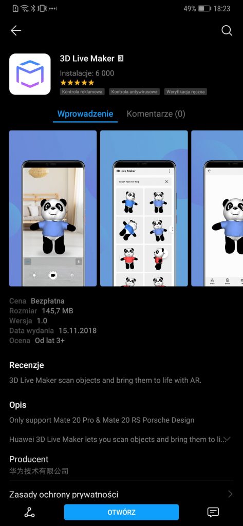 Aplikacja skanera 3D od Huawei w końcu pojawia się w sieci