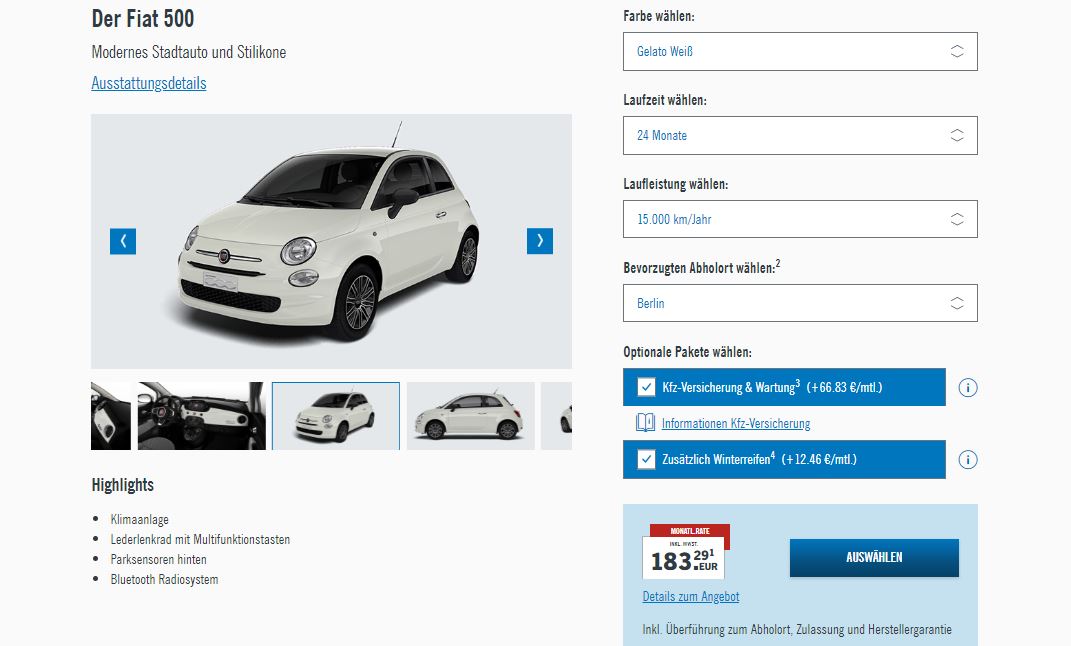 Fiat 500 z Lidla?! Niemiecki dyskont zaczyna oferować auta w wynajmie długoterminowym. 12 wynajem długoterminowy Fiat 500