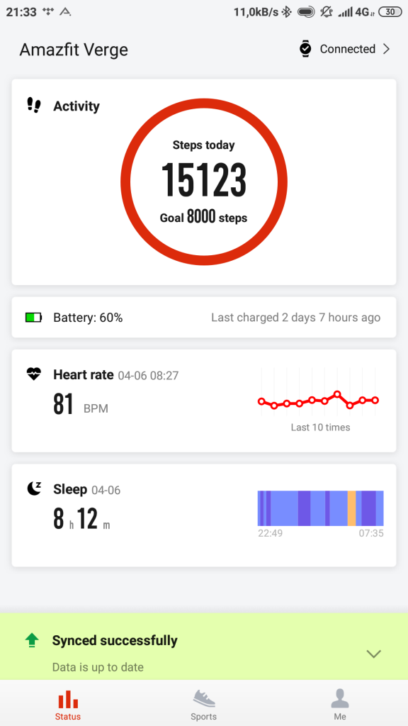 Amazfit Verge vs Amazfit Stratos - porównanie inteligentnych zegarków dla aktywnych 17 Screenshot_2019-04-06-21-33-35-216_com.huami.watch.hmwatchmanager