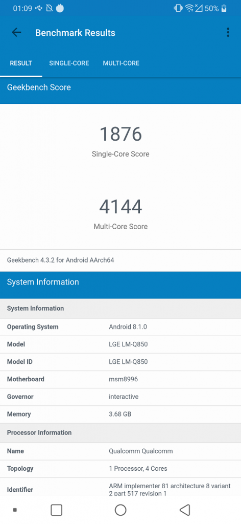 LG G7 Fit, czyli najgorszy średniak, z jakim kiedykolwiek miałem do czynienia! 23 geekbench lg g7 fit