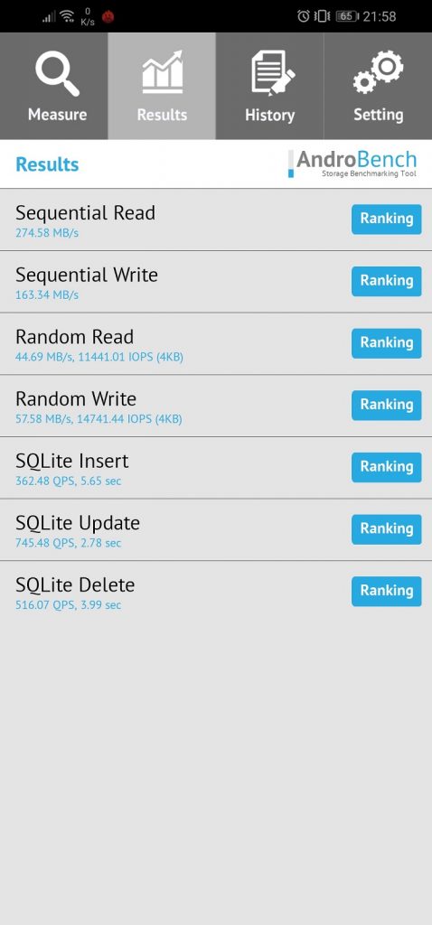 Recenzja Huawei P30 Lite, naprawdę pięknego smartfonu, który zadowoli większość użytkowników, ale jeszcze nie teraz... 27 huawei p30 lite androbench