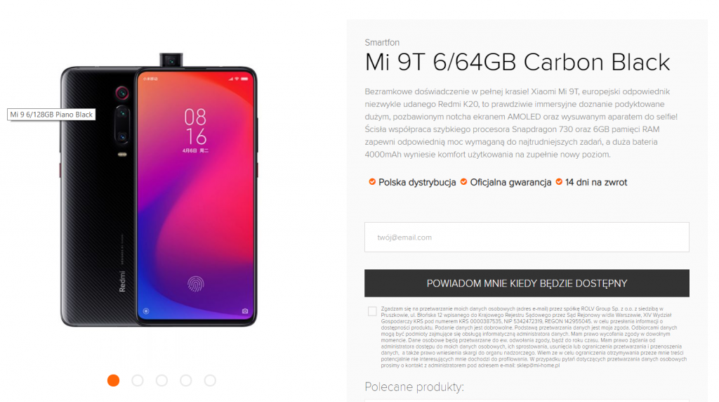 Xiaomi Mi 9T pojawił się w sklepie Mi-home.pl! Czyżbyśmy poznali jego cenę? 11 xiaomi mi 9t mi-home