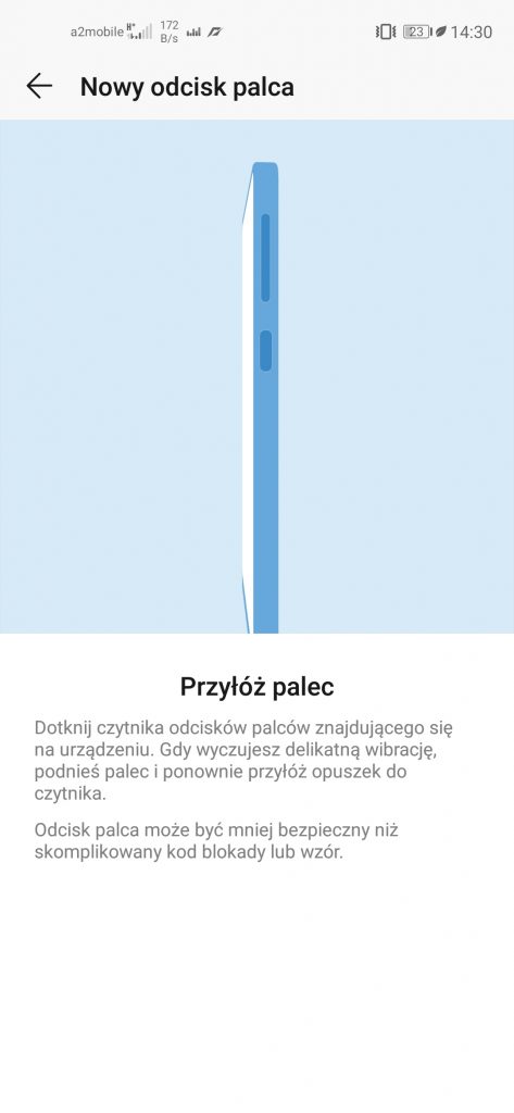 Recenzja fotograficznego Honora 20 Pro 27 czytnik linii papilarnych na boku