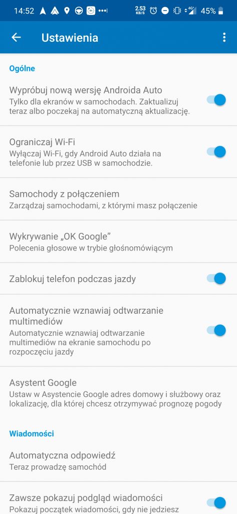 Nowy wygląd Android Auto już dostępny! Podpowiadamy jak go włączyć. 11 android auto ustawienia
