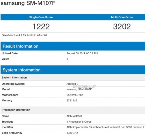Samsung Galaxy M10s z Exynosem 7885 odnaleziony w Geekbench