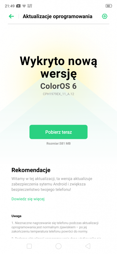 Recenzja OPPO Reno Z – zachwyca przede wszystkim wyglądem 17 OPPO Reno Z aktualizacja