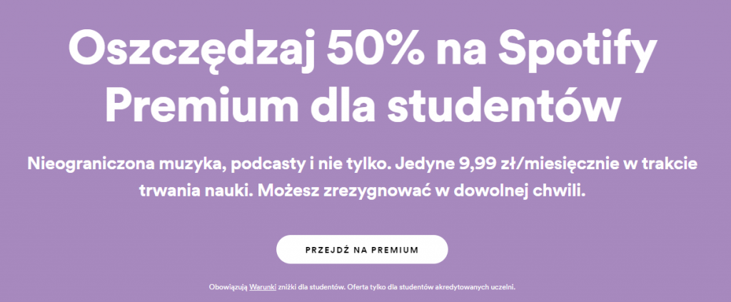 Studencie! Możesz uzyskać 3 miesiące premium w Spotify za darmo!