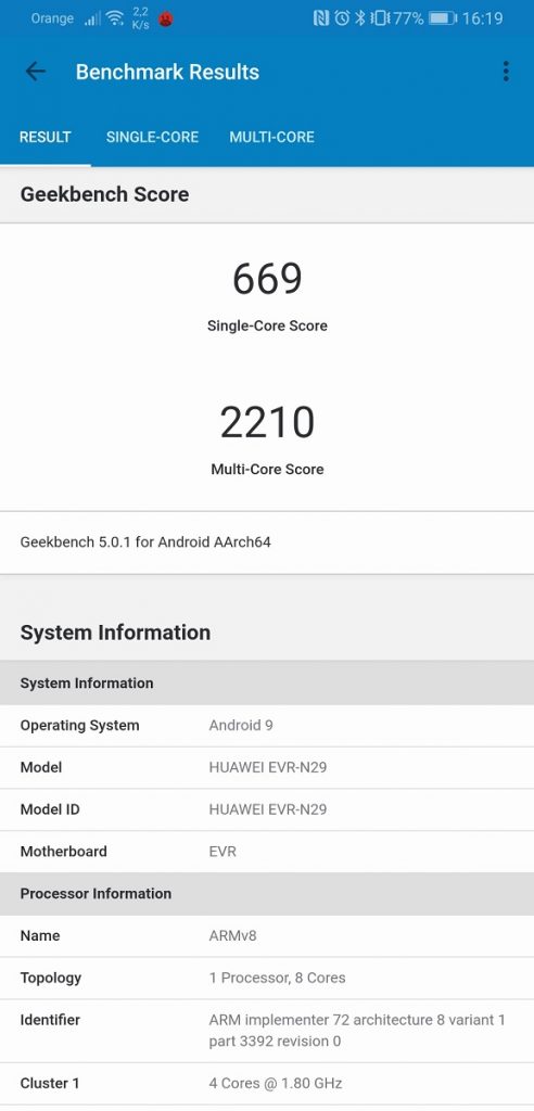 Recenzja Huawei Mate 20X 5G, czyli naprawdę wielkiego smartfonu! 21 Huawei Mate 20X 5G Geekbench