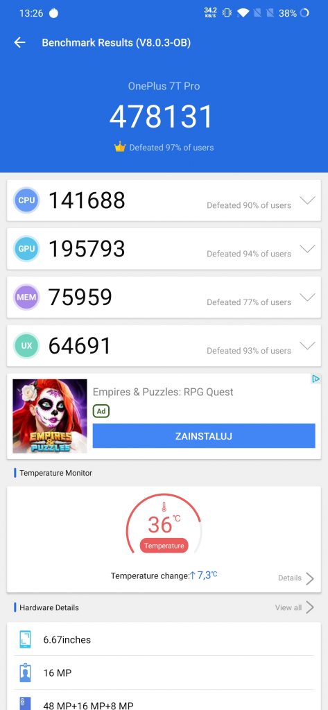OnePlus 7T Pro McLaren Edition to smartfon prawie kompletny 28 OnePlus 7T Pro McLaren Edition AnTuTu