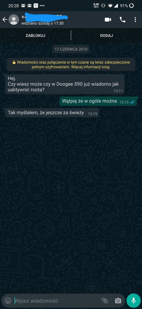 WhatsApp ciemny motyw