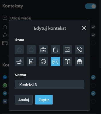 Opera wprowadza Konteksty – koniec z bałaganem w kartach 11 Opera wprowadza Konteksty – koniec z bałaganem w kartach