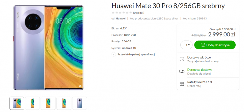 Rewelacyjna promocja na Huawei Mate 30 Pro w x-kom!
