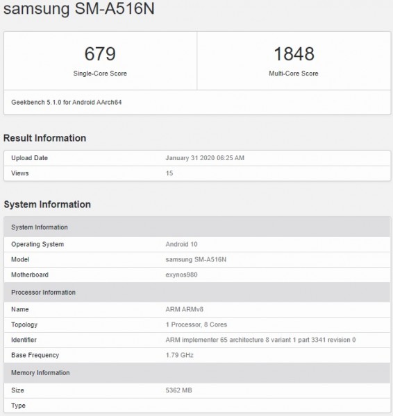 Samsung Galaxy A41 i Galaxy A51 5G pojawiły się w GeekBench 12 Samsung Galaxy A41 i Galaxy A51 5G pojawiły się w GeekBench