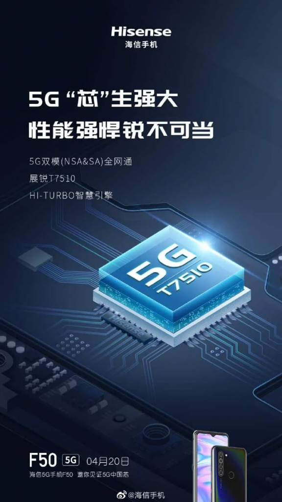 HiSense F50 5G oficjalnie zaprezentowany w Chinach