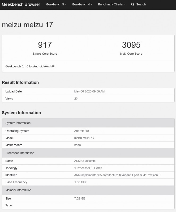 Meizu 17 oraz Meizu 17 Pro trafiły do Geekbench na dzień przed oficjalną premierą