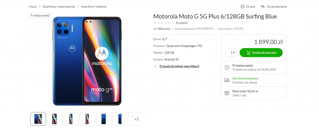 Motorola Moto G 5G Plus trafiła do przedsprzedaży w Polsce!