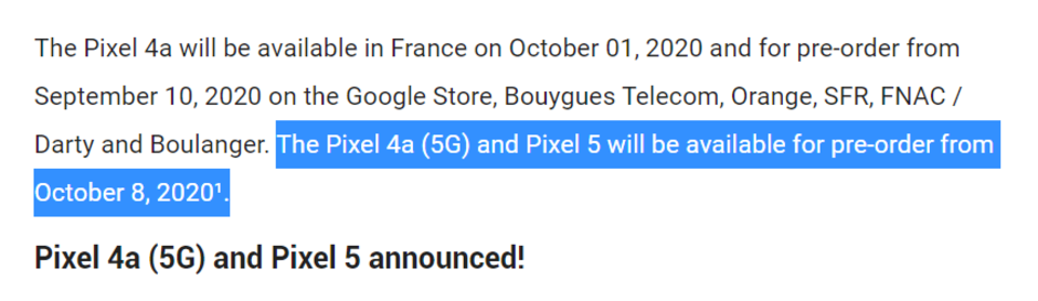 Google Pixel 4a 5G oraz Pixel 5 mogą trafić do przedsprzedaży 8 października