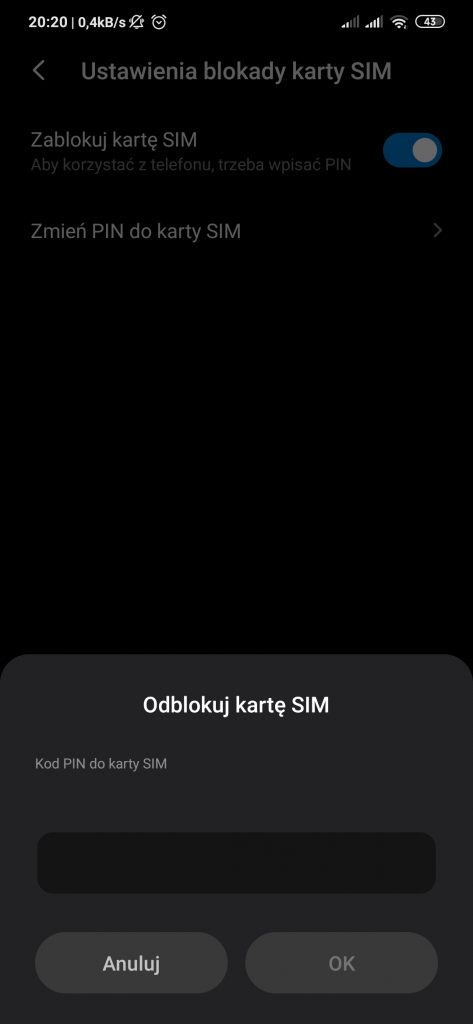 Jak wyłączyć PIN do karty SIM na telefonie Xiaomi?