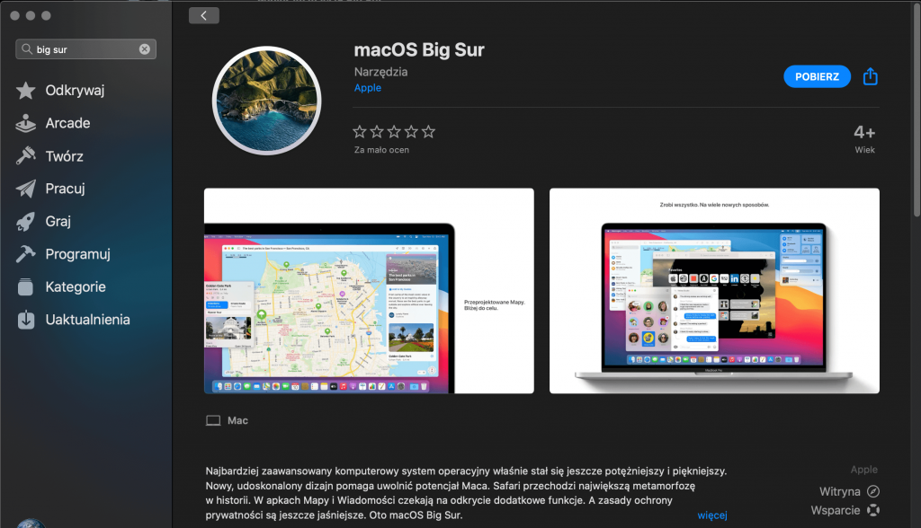 macOS Big Sur oficjalnie dostępny w wersji stabilnej! 11 macos big sur app store