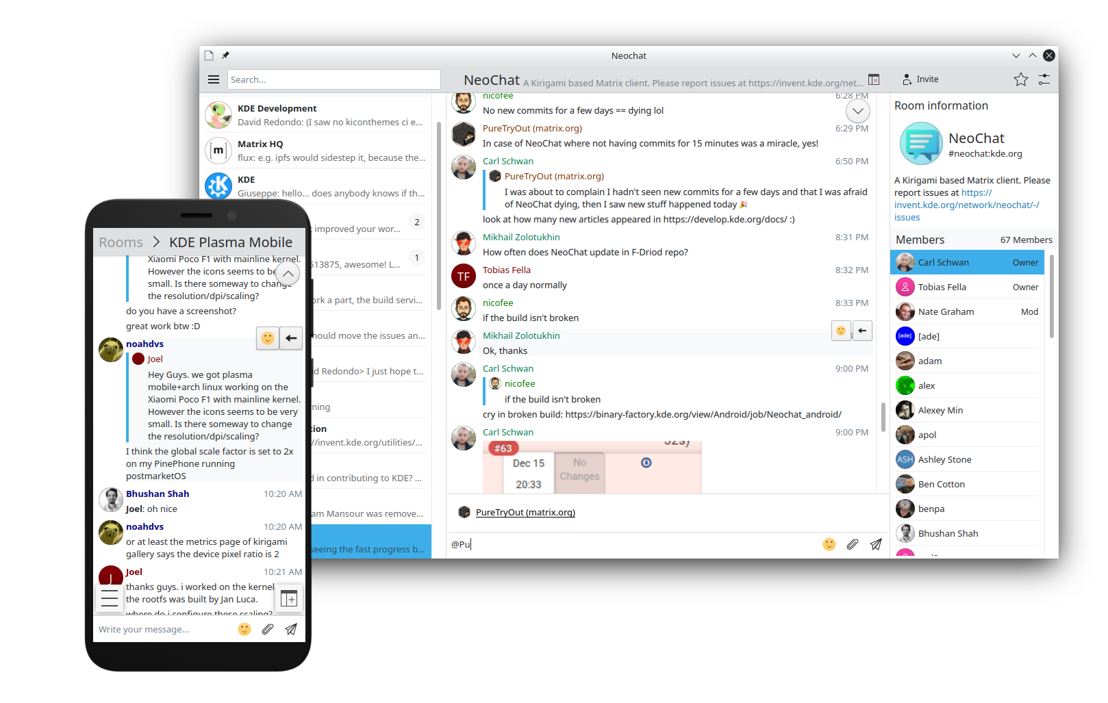 Plasma Mobile kończy 2020 z wielką aktualizacją! 13 neochat