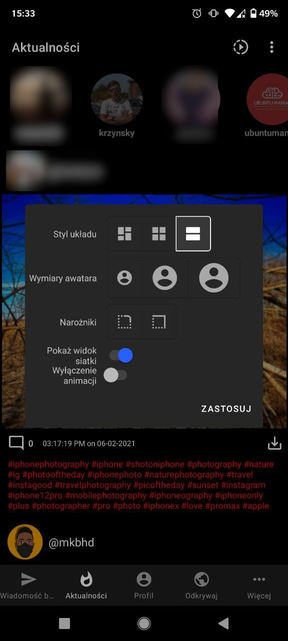 Znajdźki z F-Droid: Barinsta, czyli lepszy Instagram 13 barinsta