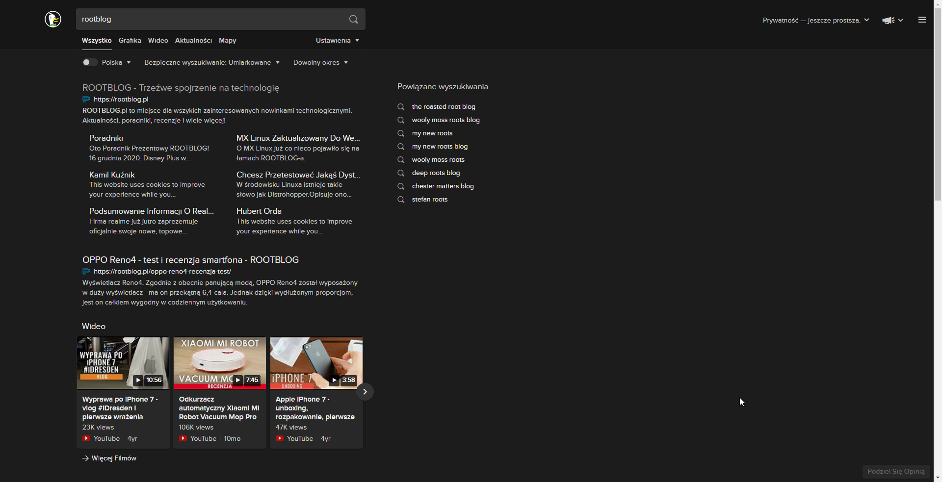 Wyszukiwarka Google wygląda OKROPNIE z trybem ciemnym na desktopach 12 duckduckgo