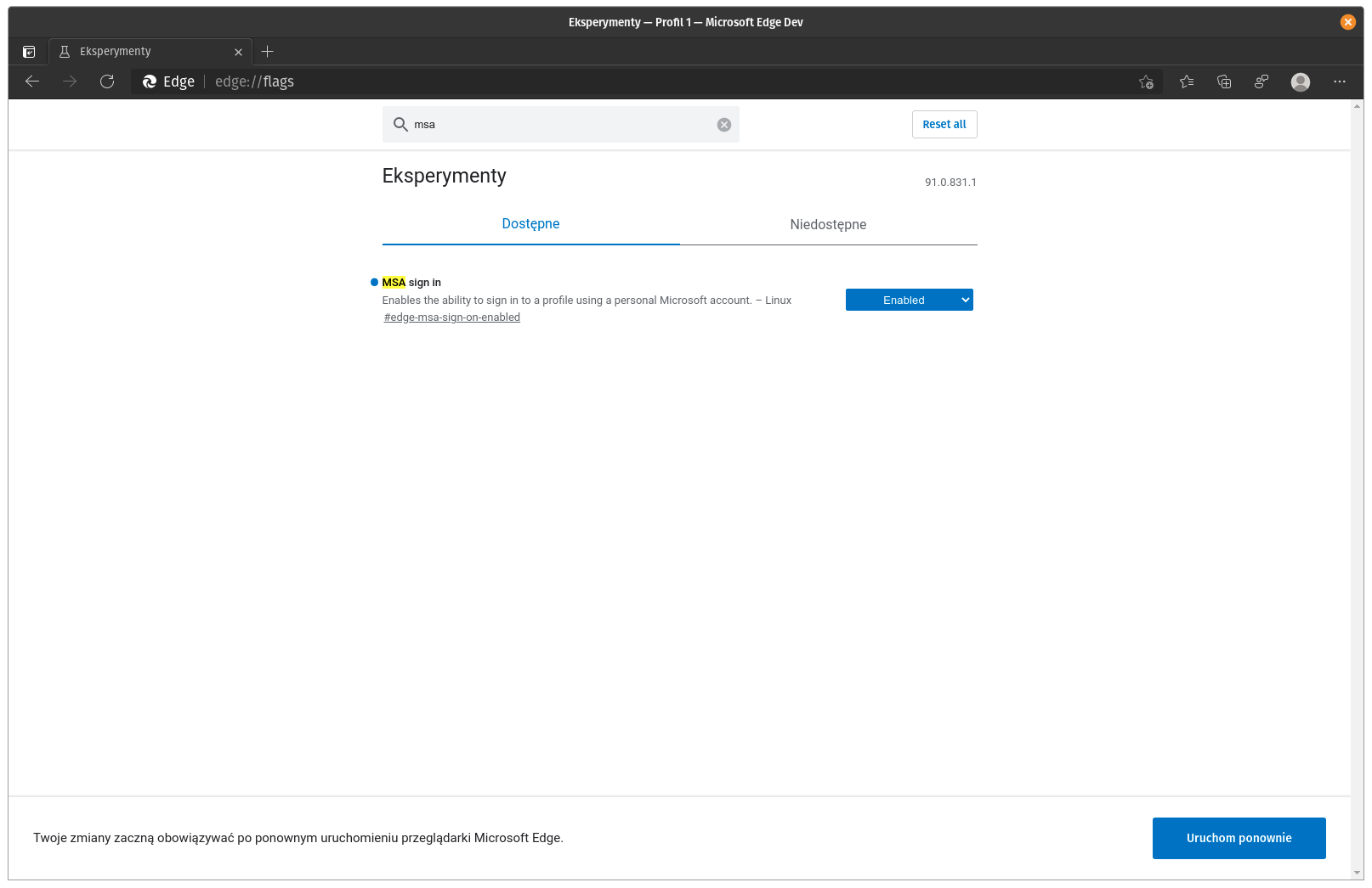 Nareszcie! Microsoft Edge obsługuje synchronizację na Linuxie! 11 Nareszcie! Microsoft Edge obsługuje synchronizację na Linuxie!