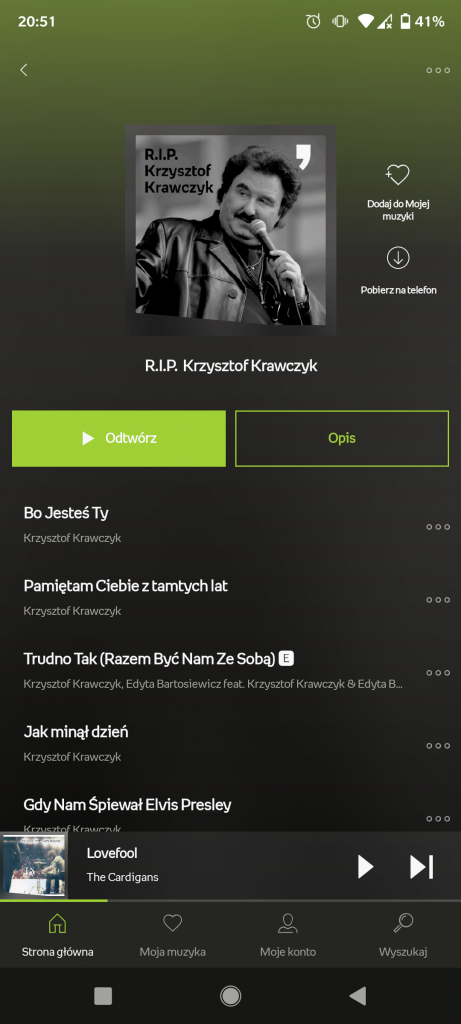 Jak serwisy streamingowe upamiętniły Krzysztofa Krawczyka