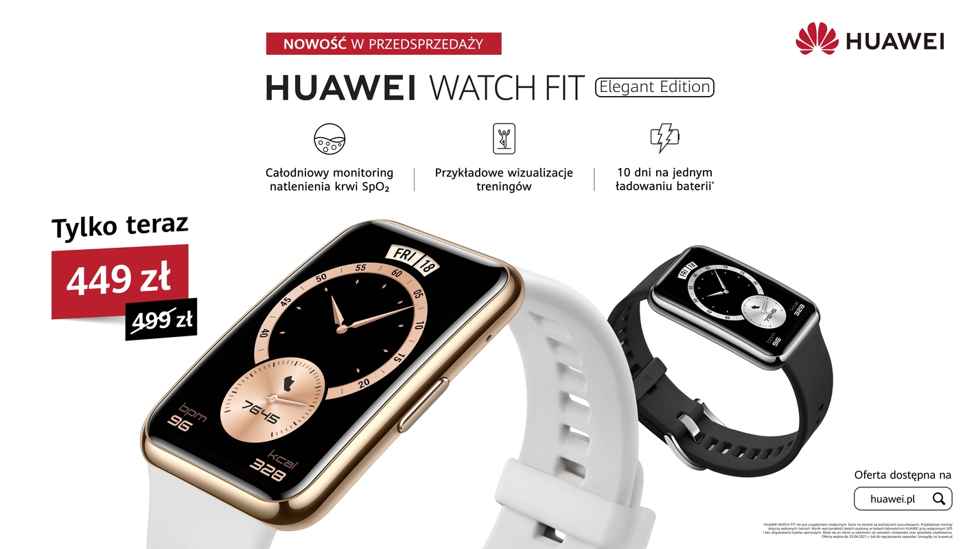 Nowości Huawei w Polsce: Watch Fit, Band 6, MediaPad oraz laptopy MateBook D 15 i D 14.