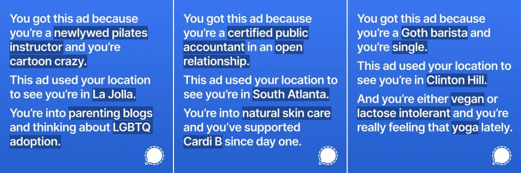 Signal pokazał w swoich reklamach, ile informacji zbiera Facebook. FB szybko zbanował reklamy 16 signal