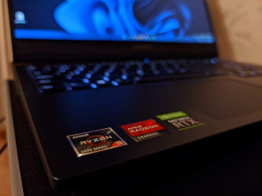 AMD Ryzen 5000 series sticker on Windows 11 laptop