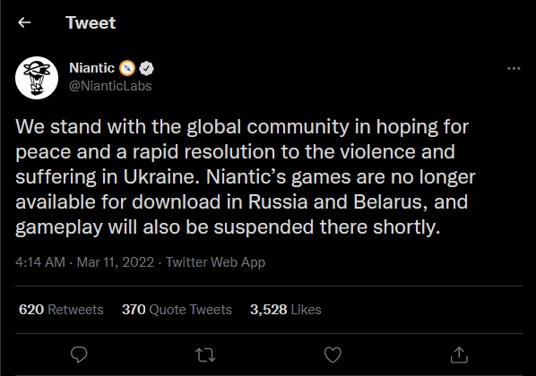 Pokemon STOP. Niantic wycofuje się z rosyjskiego i białoruskiego rynku