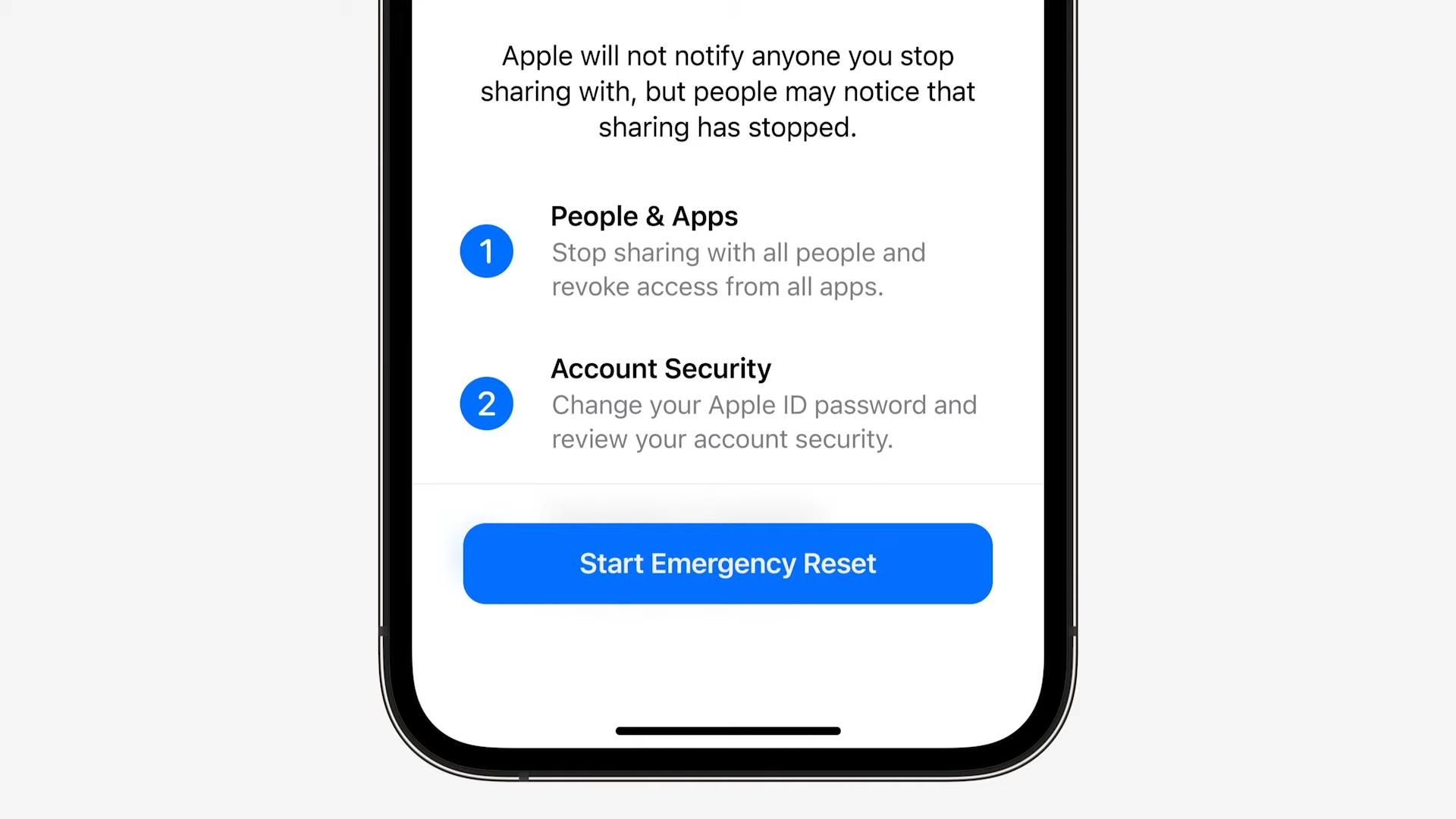 Apple iOS 16 Safety Check