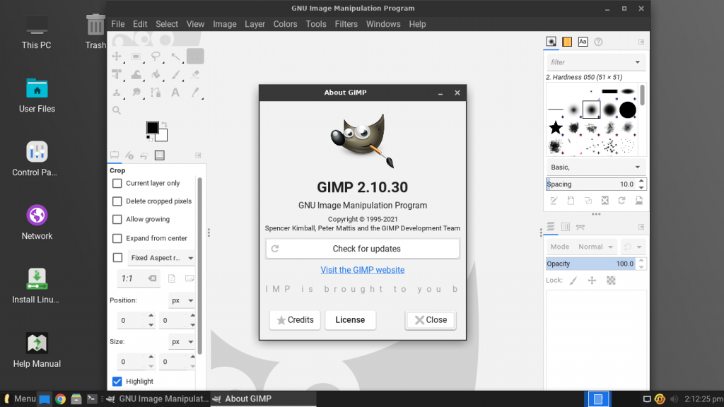 GIMP w Linux Lite