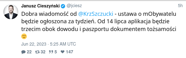 Janusz Cieszyński na Twitterze