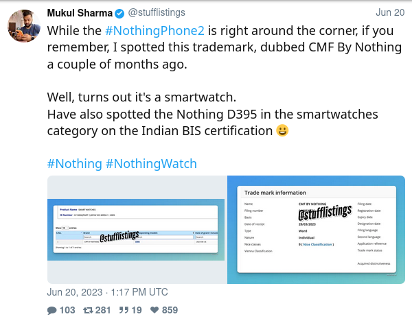 Nadchodzi Nothing Watch 1? Pojawiają się pierwsze plotki