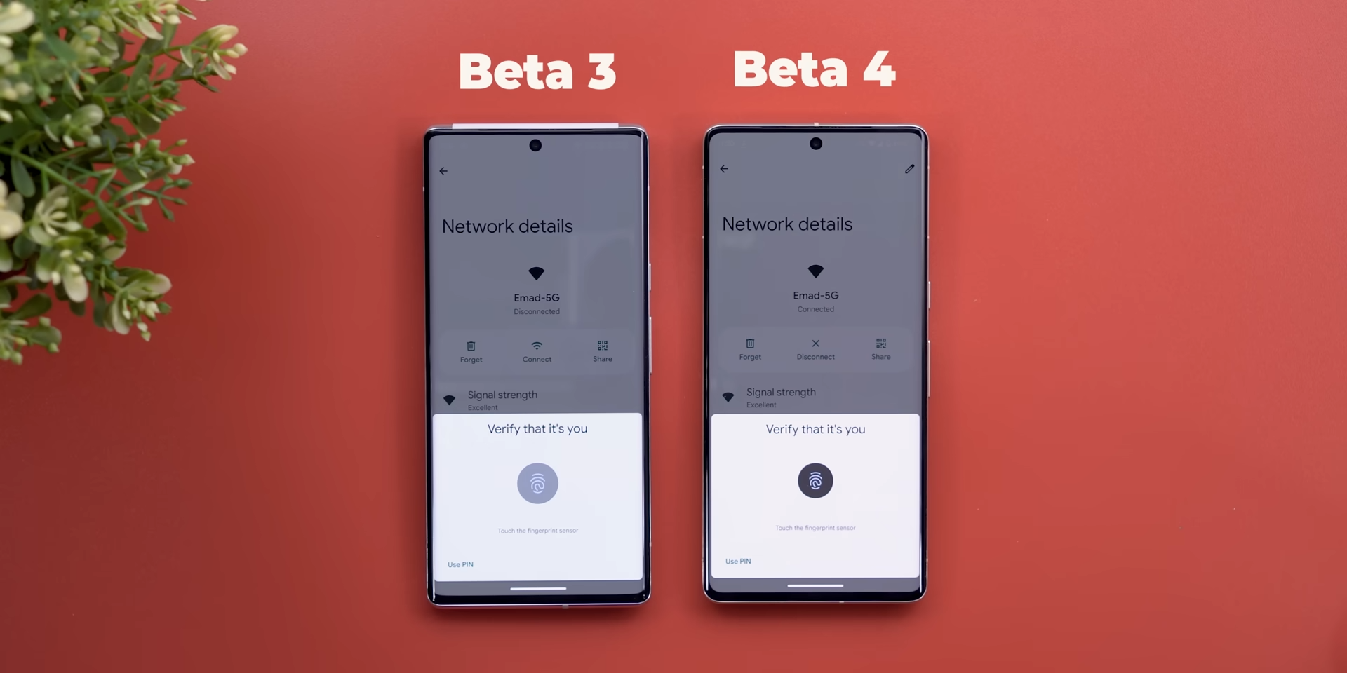 Android 14 Beta 4 - Ikona czytnika linii papilarnych z większym kontrastem