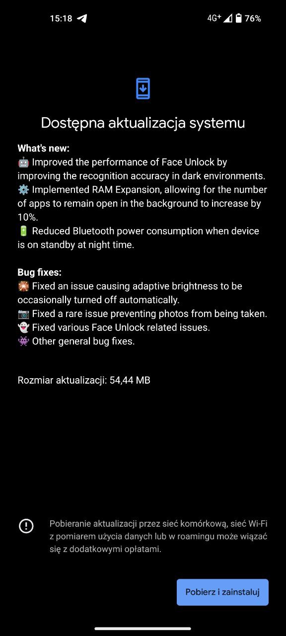 Nothing Phone 1 z aktualizacją! Również w Polsce 12 Aktualizacja do 1.5.6