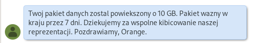 Orange: 10 GB internetu na otarcie łez po porażce Polaków