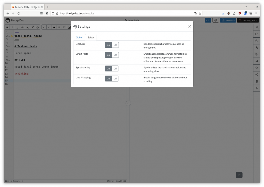 Już można testować HedgeDoc V2! Najlepsza aplikacja do notatek? 16 HedgeDoc V2