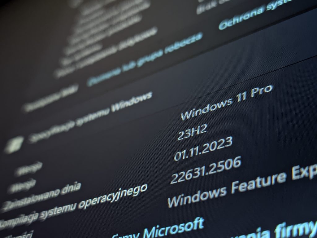 Windows 11 2023 Update - 23H2 - Informacja o wersji systemu w Ustawieniach