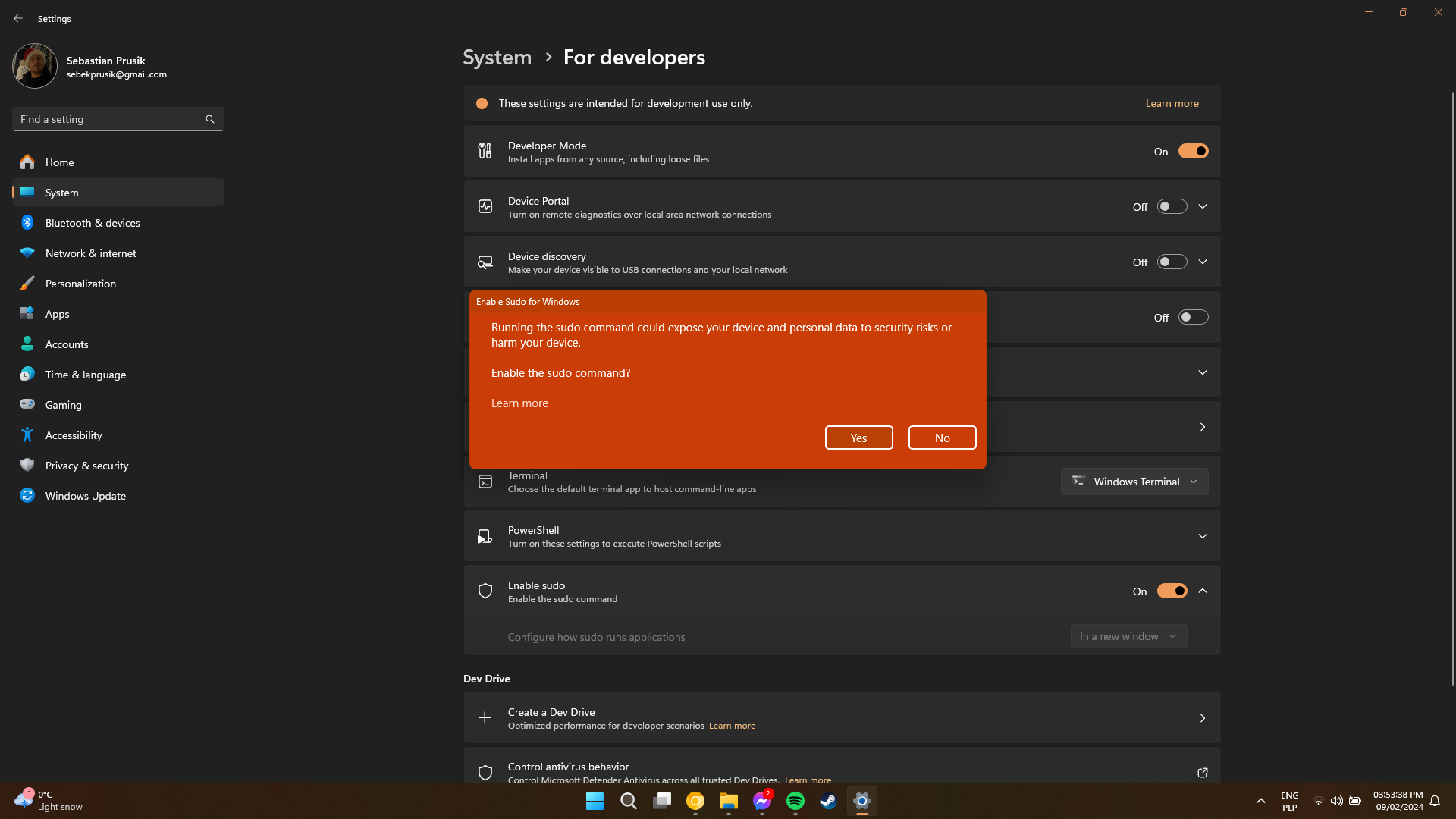 Windows 11 dostaje sudo - Ikoniczne polecenie z Linuxa 13 Windows 11 24H2 - Insider Preview - Build 26052.1000 (ge_release) - Enable Sudo For Windows