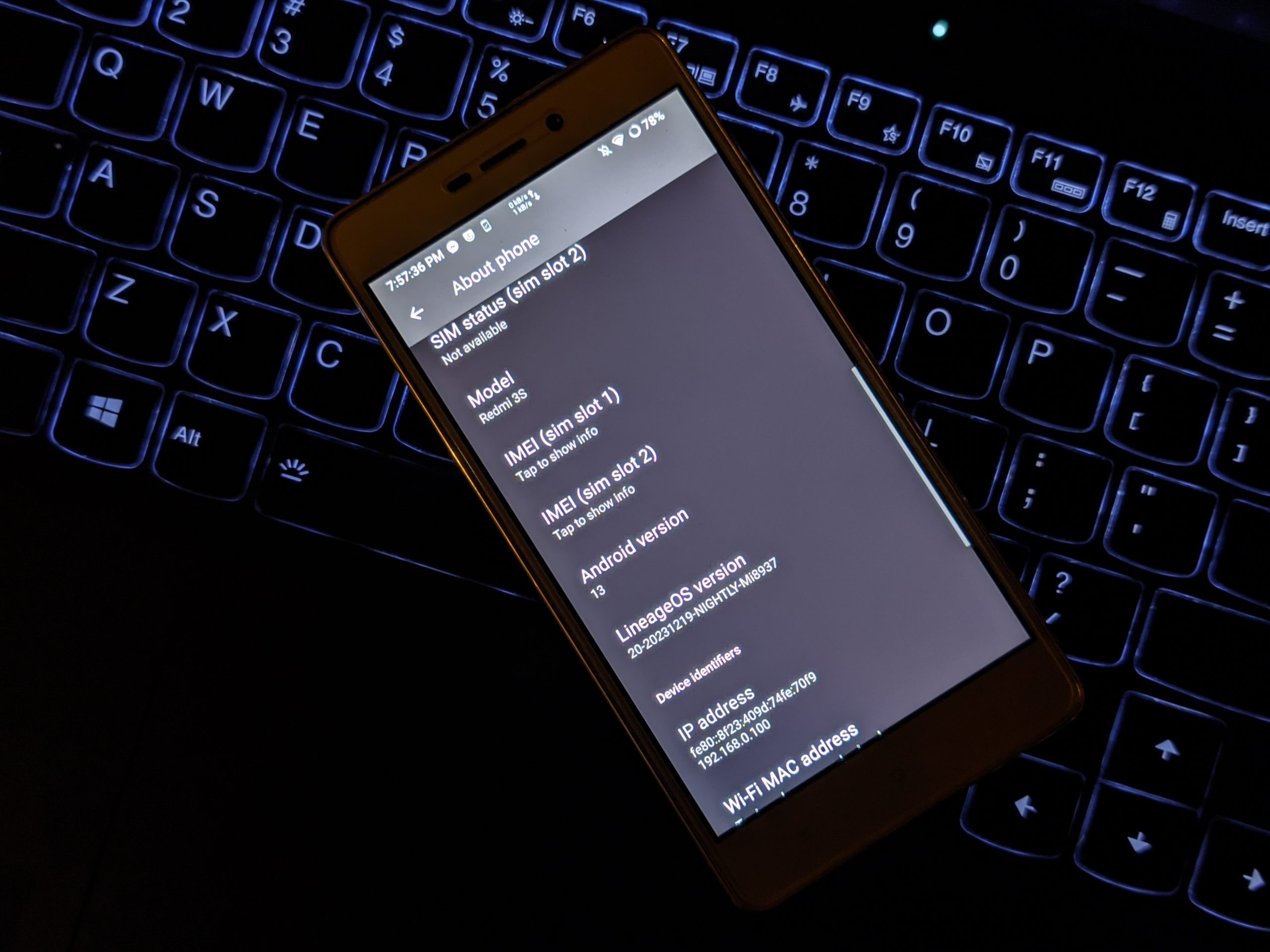 Xiaomi Redmi 3S z LineageOS 20