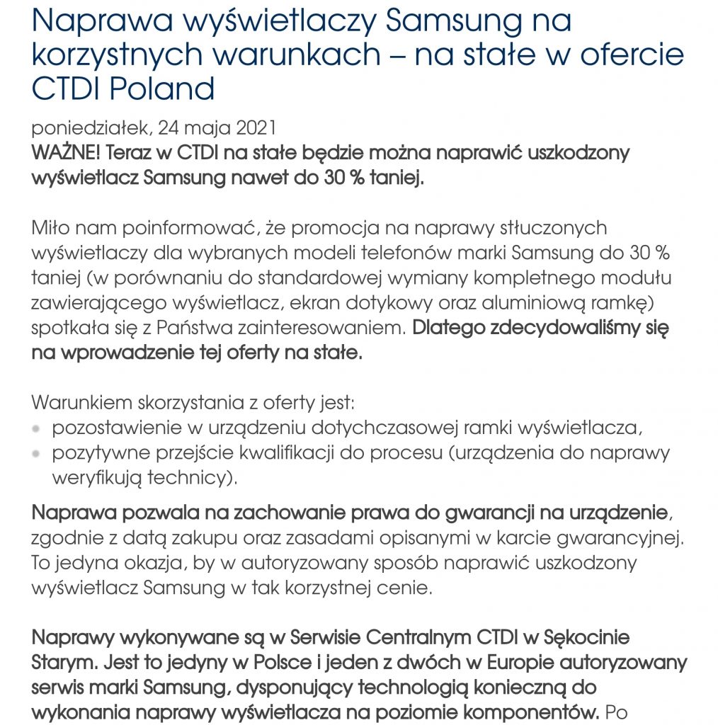 Wymiana wyświetlacza w Samsungu Galaxy Fold 5 może być tańsza o 500-600 zł!