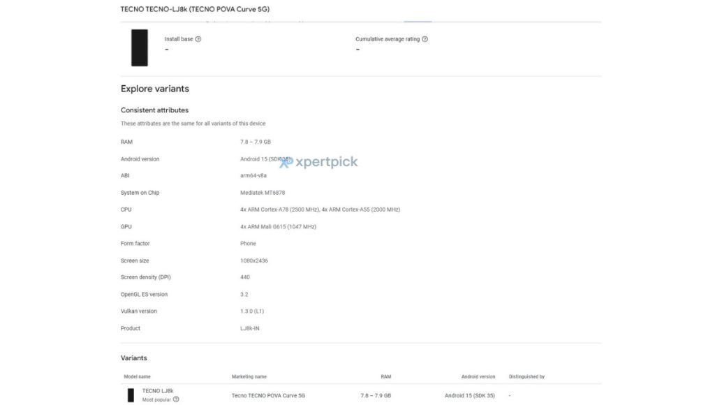Nowy TECNO Pova Curve 5G pojawił się w bazach danych. Znamy pierwsze szczegóły 13 Nowy TECNO Pova Curve 5G pojawił się w bazach danych. Znamy pierwsze szczegóły