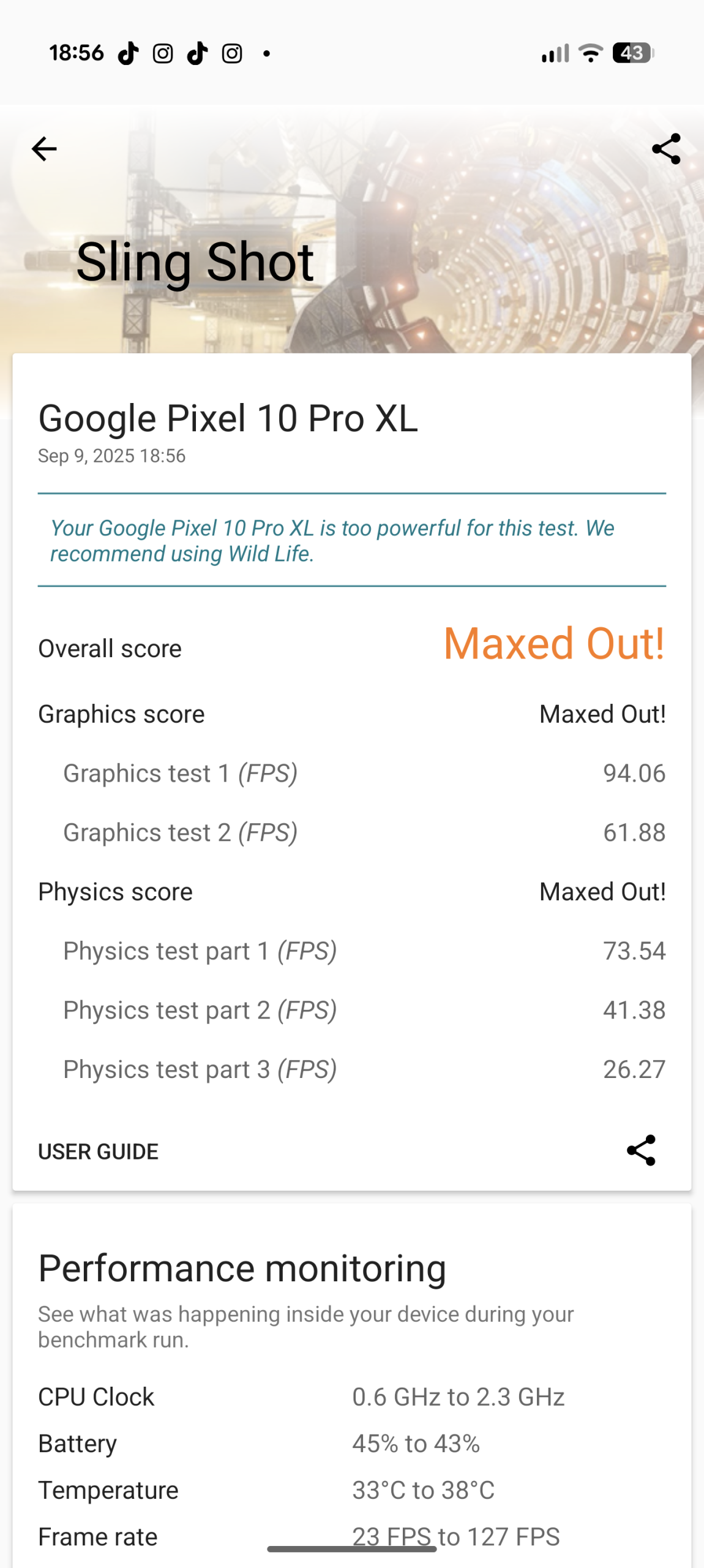 Google Pixel 10 Pro XL - Recenzja 29 Google Pixel 10 Pro XL - 3DMark 2.6.5005 - Sling Shot