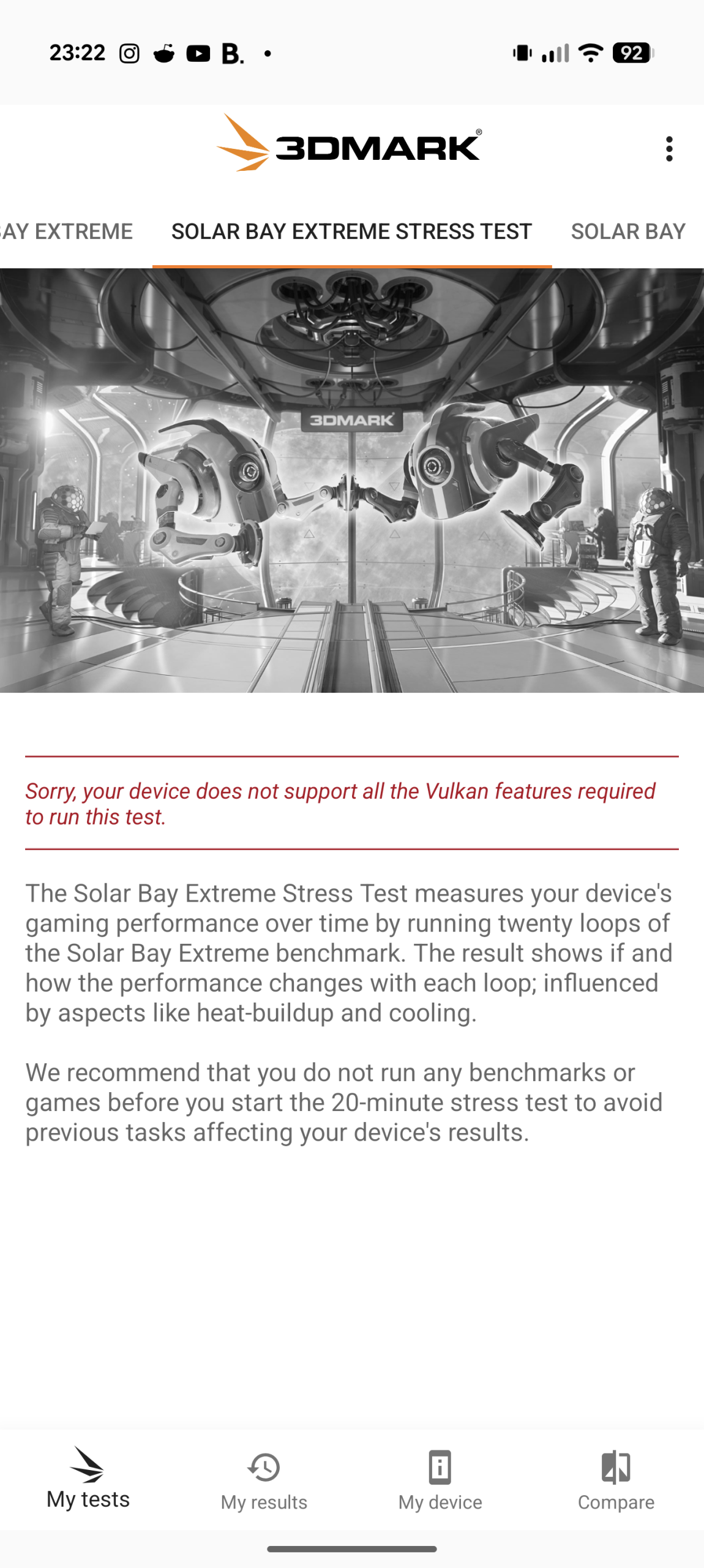 Google Pixel 10 Pro XL - Recenzja 39 Google Pixel 10 Pro XL - 3DMark 2.6.5005 - Solar Bay Extreme Stress Test (Test niedostępny)