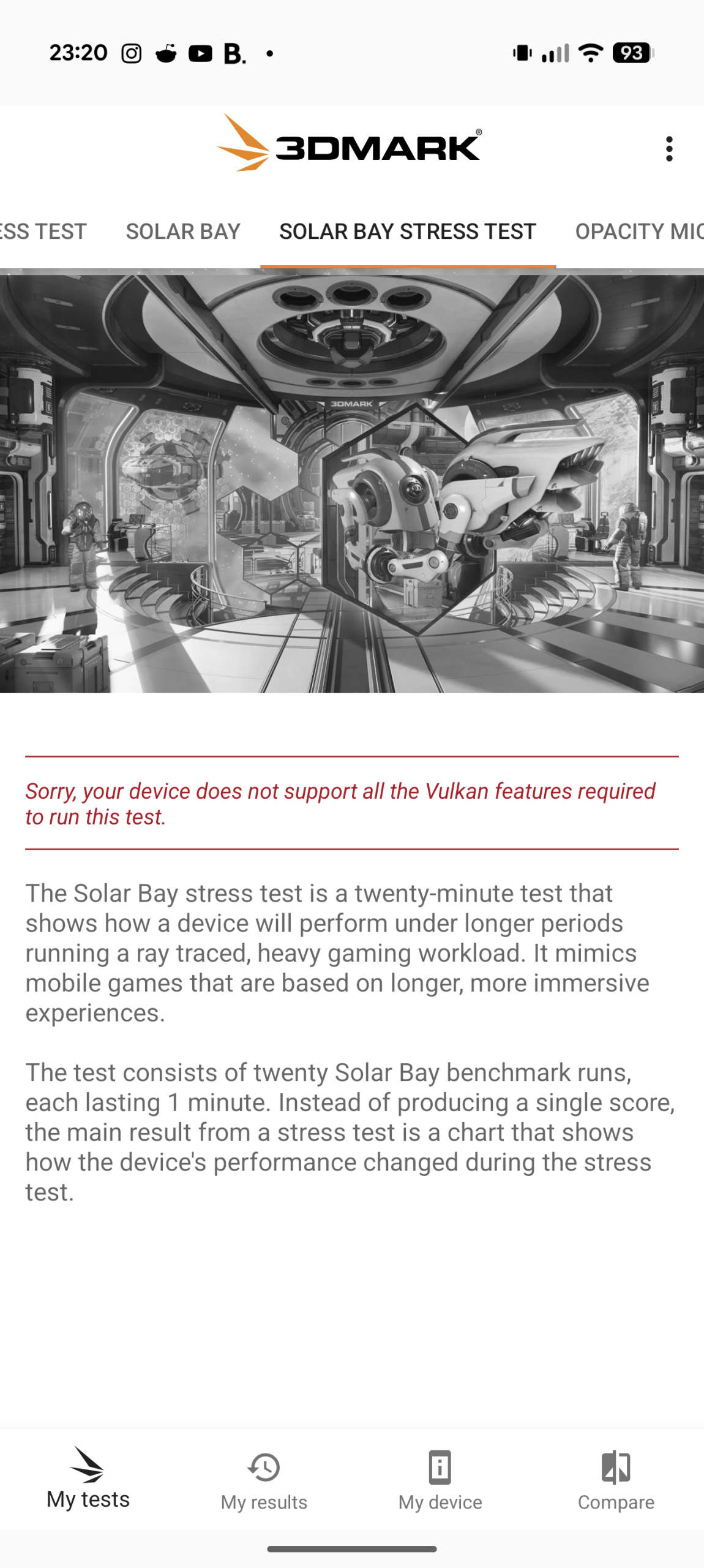 Google Pixel 10 Pro XL - Recenzja 37 Google Pixel 10 Pro XL - 3DMark 2.6.5005 - Solar Bay Stress Test (Test niedostępny)