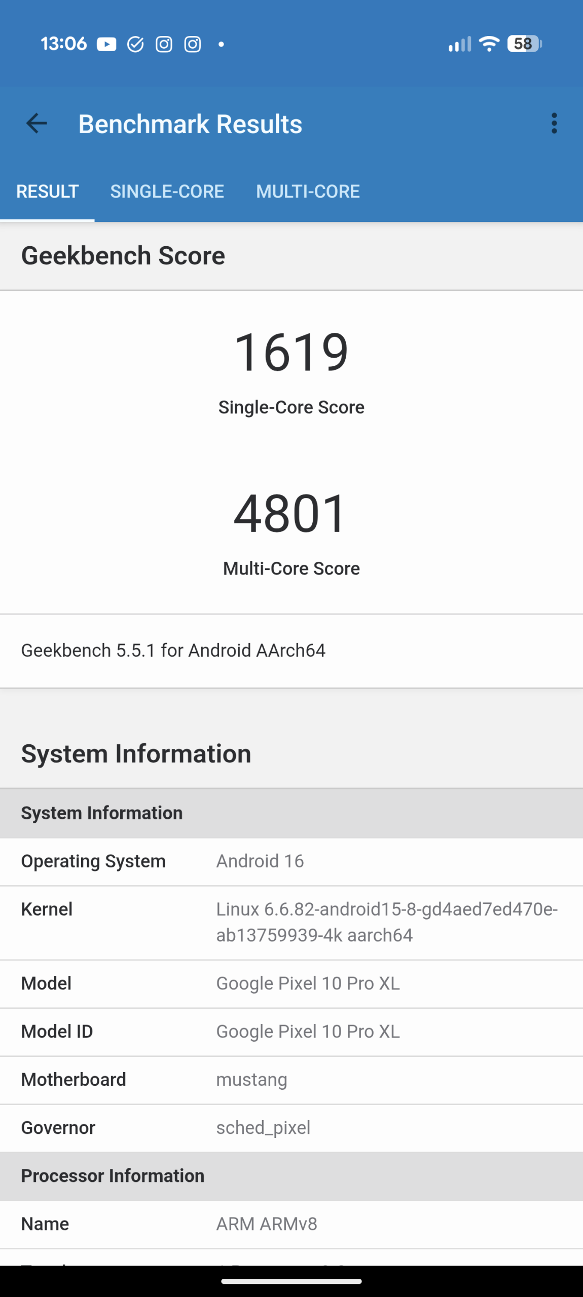 Google Pixel 10 Pro XL - Recenzja 43 Google Pixel 10 Pro XL - Geekbench 5.5.1 - CPU Benchmark