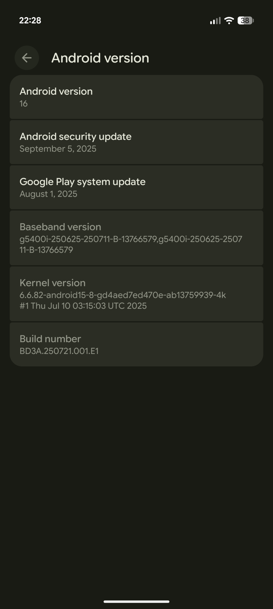 Google Pixel 10 Pro XL - Recenzja 73 Google Pixel 10 Pro XL - O urządzeniu > Wersja systemu Android